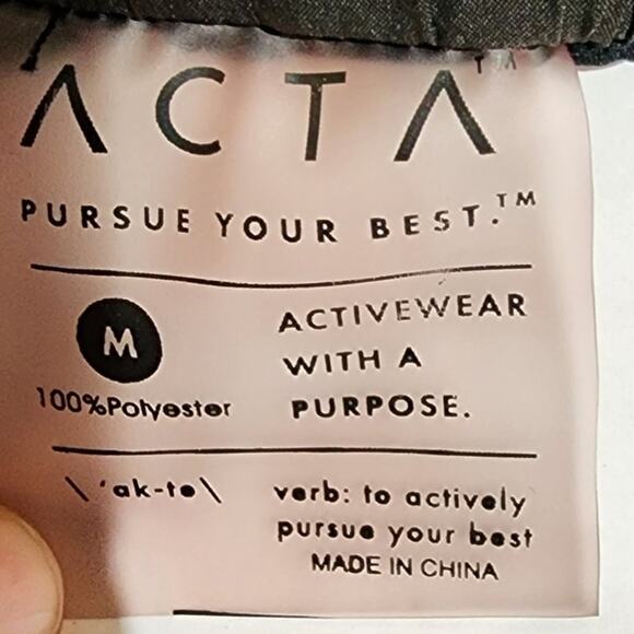 ACTA High Waist Running Shorts Women M Black Elastic Waist Zip Pocket Linersa - Picture 5 of 6